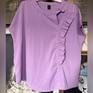SHEIN Women's Lavender Ruffle Blouse